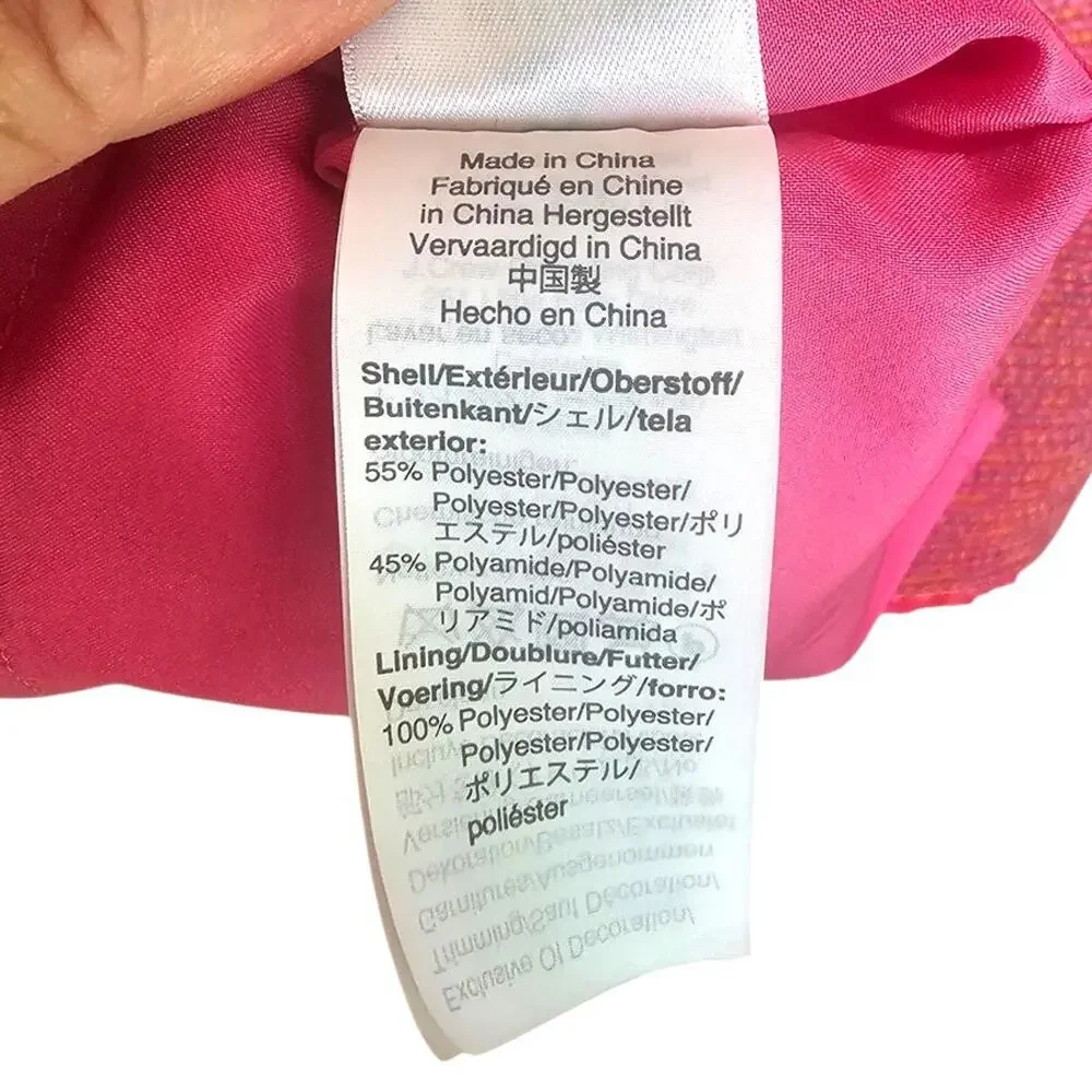 J. Crew Tweed Fringe Neon Pink Preppy Sleeveless Dress